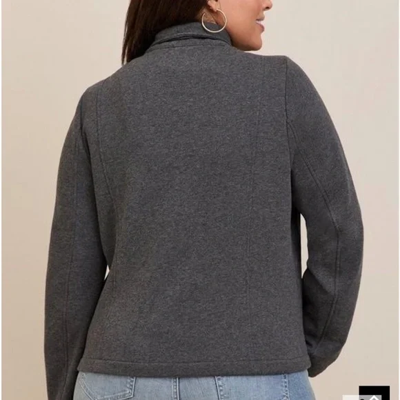 NWT Torrid Size 3X Fleece Drape Front Jacket - Picture 2 of 13